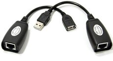 Переходник VCOM USB 2.0 A (M) - LAN - USB 2.0 A (F) (CU824)