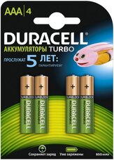 Аккумулятор Duracell (AAA, 850mAh, NiMH, 4 шт)